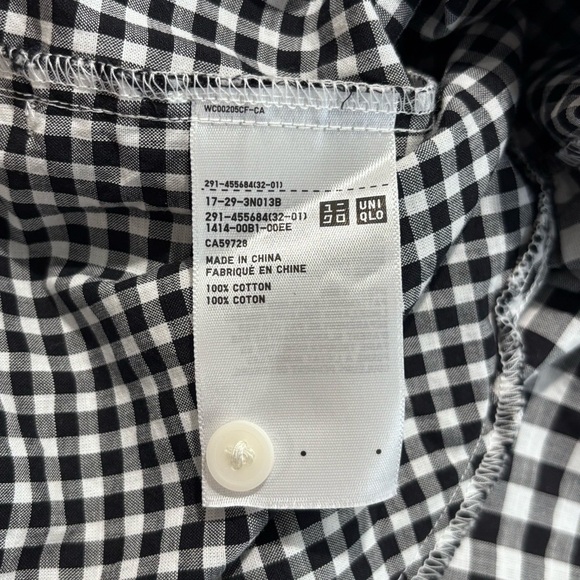 UNIQLO Sz L Black and White Gingham Sleeveless Dress Tiered Ruffles NEW WITH TAG - Picture 10 of 11